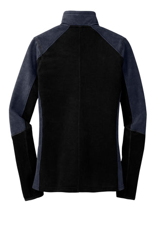 Port Authority Ladies Colorblock Microfleece Jacket (Black/ Battleship Grey)