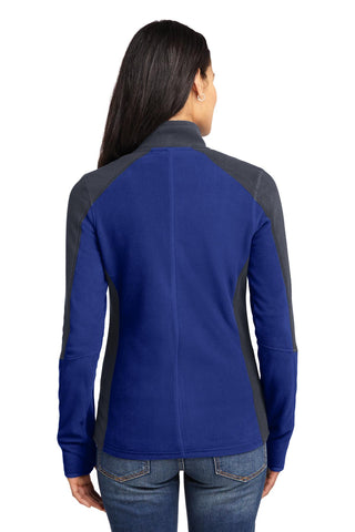 Port Authority Ladies Colorblock Microfleece Jacket (Patriot Blue/ Battleship Grey)