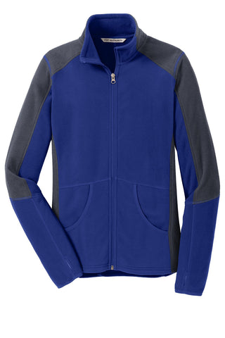 Port Authority Ladies Colorblock Microfleece Jacket (Patriot Blue/ Battleship Grey)