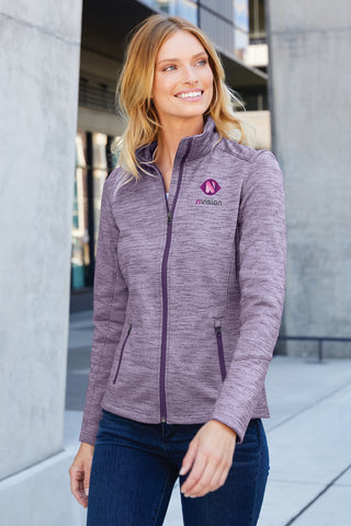 Port Authority Ladies Digi Stripe Fleece Jacket (Purple)