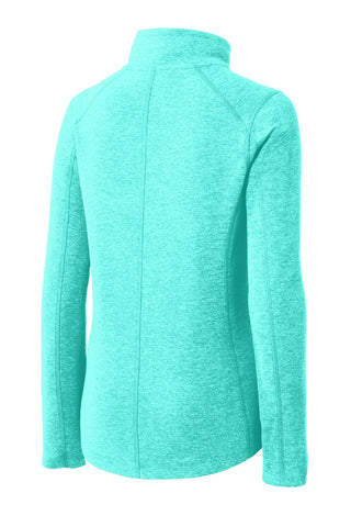 Port Authority Ladies Heather Microfleece Full-Zip Jacket (Aqua Green Heather)