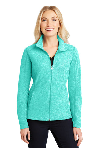 Port Authority Ladies Heather Microfleece Full-Zip Jacket (Aqua Green Heather)