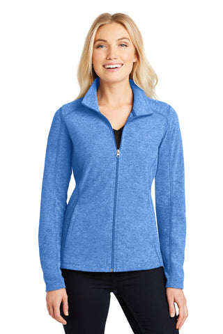 Port Authority Ladies Heather Microfleece Full-Zip Jacket (Light Royal Heather)