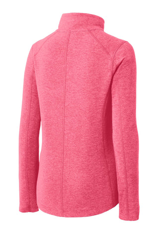 Port Authority Ladies Heather Microfleece Full-Zip Jacket (Pink Raspberry Heather)