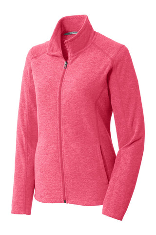 Port Authority Ladies Heather Microfleece Full-Zip Jacket (Pink Raspberry Heather)