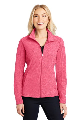 Port Authority Ladies Heather Microfleece Full-Zip Jacket (Pink Raspberry Heather)