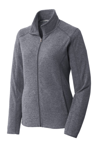 Port Authority Ladies Heather Microfleece Full-Zip Jacket (True Navy Heather)