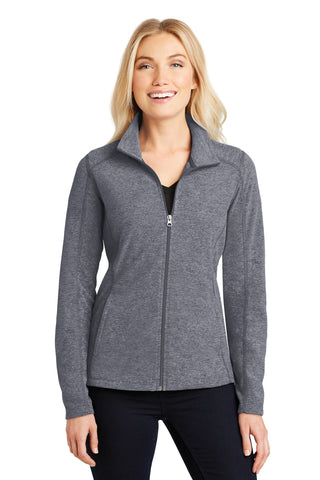 Port Authority Ladies Heather Microfleece Full-Zip Jacket (True Navy Heather)