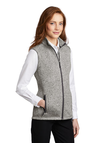 Port Authority Ladies Sweater Fleece Vest (Grey Heather)