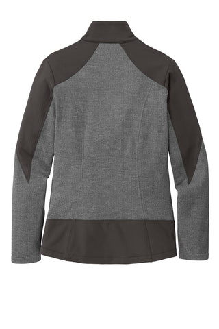 Port Authority Ladies Grid Fleece Jacket (Grey Smoke Heather/ Grey Smoke)