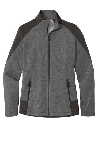 Port Authority Ladies Grid Fleece Jacket (Grey Smoke Heather/ Grey Smoke)