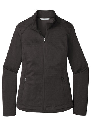 Port Authority Ladies Diamond Heather Fleece Full-Zip Jacket (Dark Charcoal Heather)