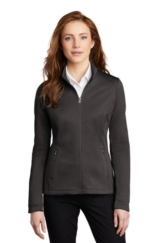 Port Authority Ladies Diamond Heather Fleece Full-Zip Jacket (Dark Charcoal Heather)