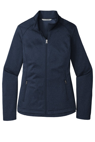 Port Authority Ladies Diamond Heather Fleece Full-Zip Jacket (Dress Blue Navy Heather)