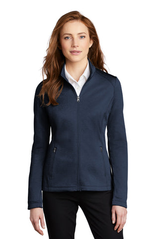 Port Authority Ladies Diamond Heather Fleece Full-Zip Jacket (Dress Blue Navy Heather)