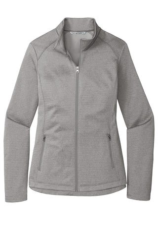 Port Authority Ladies Diamond Heather Fleece Full-Zip Jacket (Gusty Grey Heather)