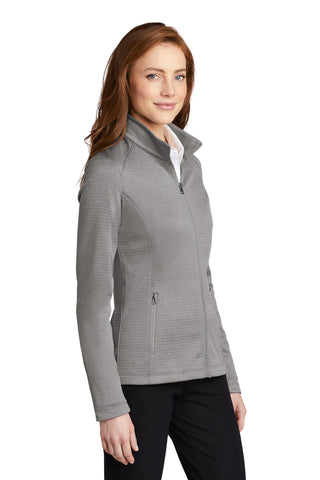 Port Authority Ladies Diamond Heather Fleece Full-Zip Jacket (Gusty Grey Heather)