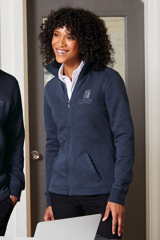 Port Authority Ladies Slub Fleece Full-Zip Jacket (Slate Grey)