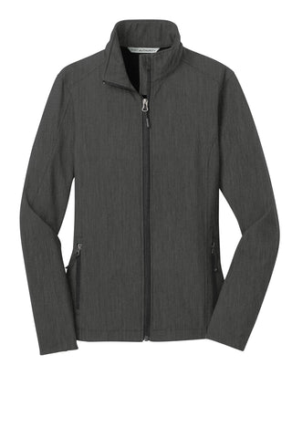 Port Authority Ladies Core Soft Shell Jacket (Black Charcoal Heather)