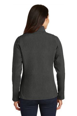 Port Authority Ladies Core Soft Shell Jacket (Black Charcoal Heather)