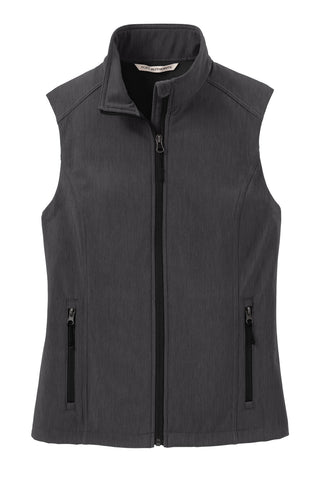 Port Authority Ladies Core Soft Shell Vest (Black Charcoal Heather)