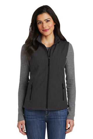 Port Authority Ladies Core Soft Shell Vest (Black Charcoal Heather)