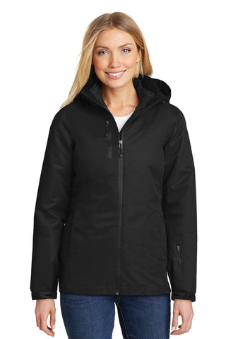 Port Authority Ladies Vortex Waterproof 3-in-1 Jacket (Black/ Black)