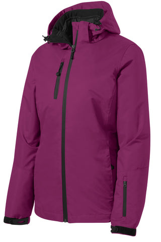 Port Authority Ladies Vortex Waterproof 3-in-1 Jacket (Very Berry/ Black)