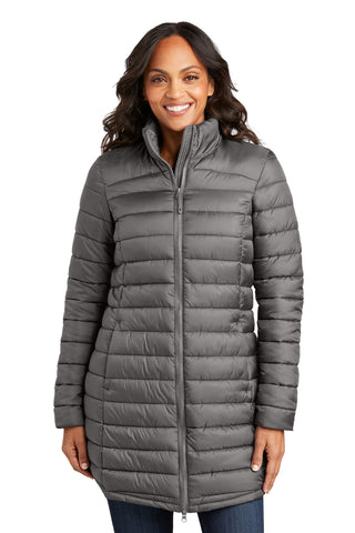 Port Authority Ladies Horizon Puffy Long Jacket (Deep Smoke)