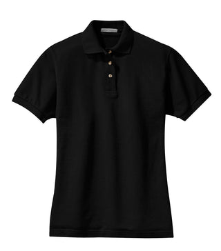 Port Authority Ladies Heavyweight Cotton Pique Polo (Black)