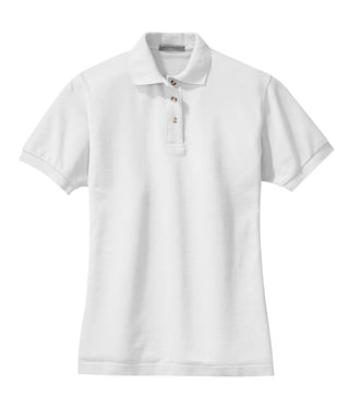 Port Authority Ladies Heavyweight Cotton Pique Polo (White)