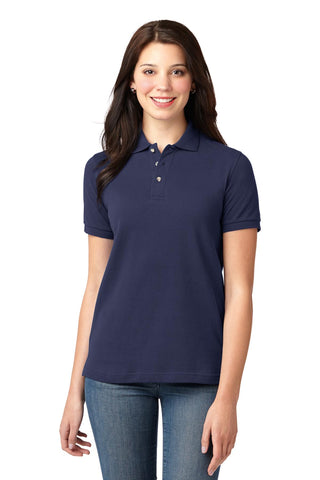 Port Authority Ladies Heavyweight Cotton Pique Polo (Navy)