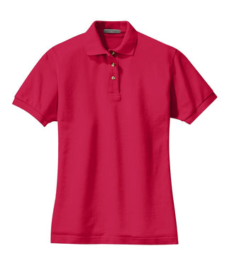 Port Authority Ladies Heavyweight Cotton Pique Polo (Red)