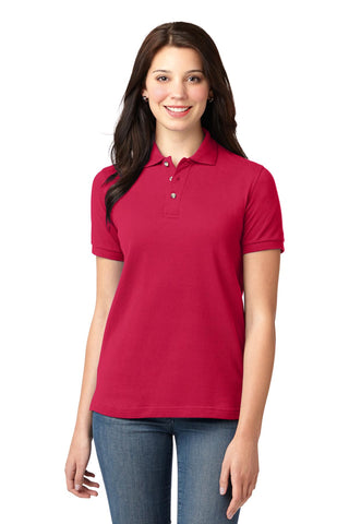 Port Authority Ladies Heavyweight Cotton Pique Polo (Red)