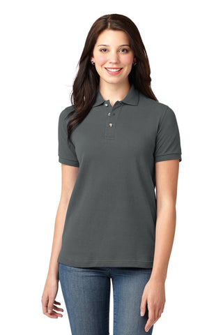 Port Authority Ladies Heavyweight Cotton Pique Polo (Steel Grey)