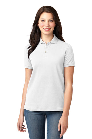 Port Authority Ladies Heavyweight Cotton Pique Polo (White)