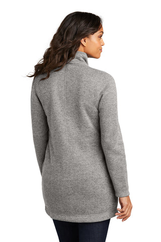 Port Authority Ladies Arc Sweater Fleece Long Jacket (Deep Smoke Heather)