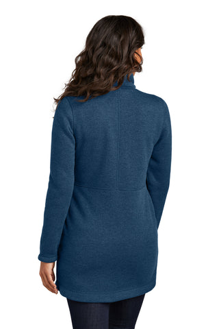 Port Authority Ladies Arc Sweater Fleece Long Jacket (Insignia Blue Heather)