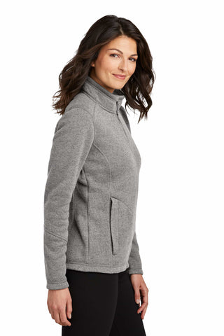 Port Authority Ladies Arc Sweater Fleece Jacket (Deep Smoke Heather)