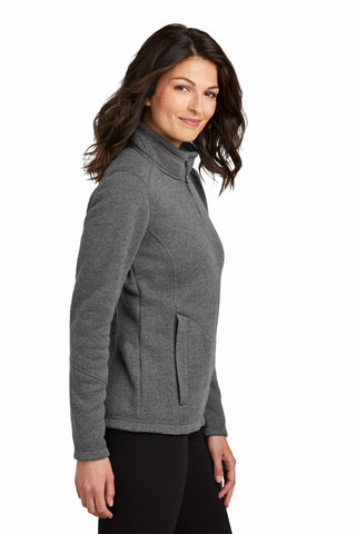 Port Authority Ladies Arc Sweater Fleece Jacket (Grey Smoke Heather)