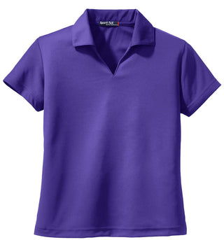 Sport-Tek Ladies Dri-Mesh V-Neck Polo (Purple)