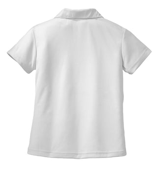 Sport-Tek Ladies Dri-Mesh V-Neck Polo (White)