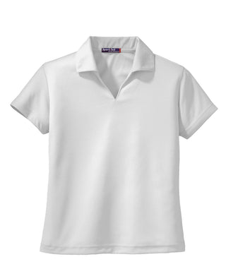 Sport-Tek Ladies Dri-Mesh V-Neck Polo (White)