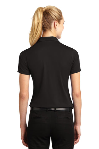 Sport-Tek Ladies Dri-Mesh V-Neck Polo (Black)