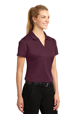 Sport-Tek Ladies Dri-Mesh V-Neck Polo (Maroon)