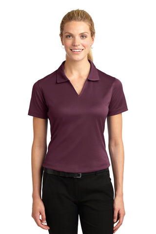 Sport-Tek Ladies Dri-Mesh V-Neck Polo (Maroon)