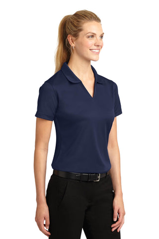 Sport-Tek Ladies Dri-Mesh V-Neck Polo (Navy)