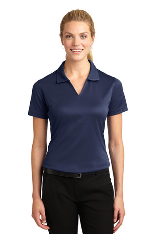 Sport-Tek Ladies Dri-Mesh V-Neck Polo (Navy)