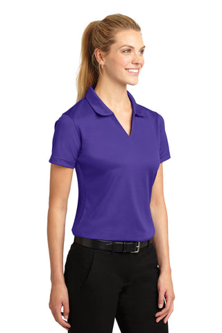 Sport-Tek Ladies Dri-Mesh V-Neck Polo (Purple)