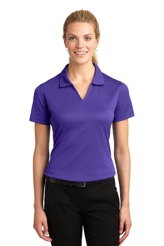 Sport-Tek Ladies Dri-Mesh V-Neck Polo (Purple)